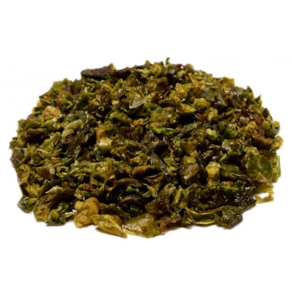 All natural dehydrated Diced Green Bell Peppers.