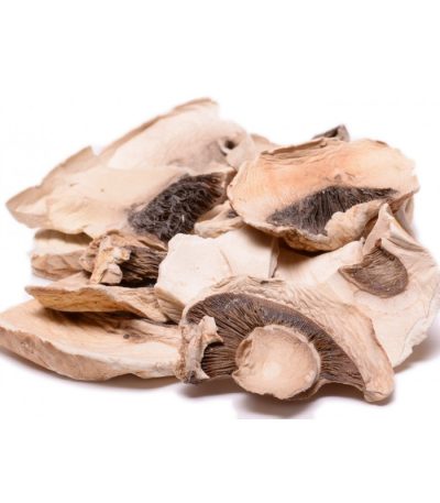 Fancy dried and sliced champignon white button mushrooms.