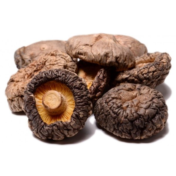 Whole 1 1/2 inch diameter Dried Shiitake Mushrooms.